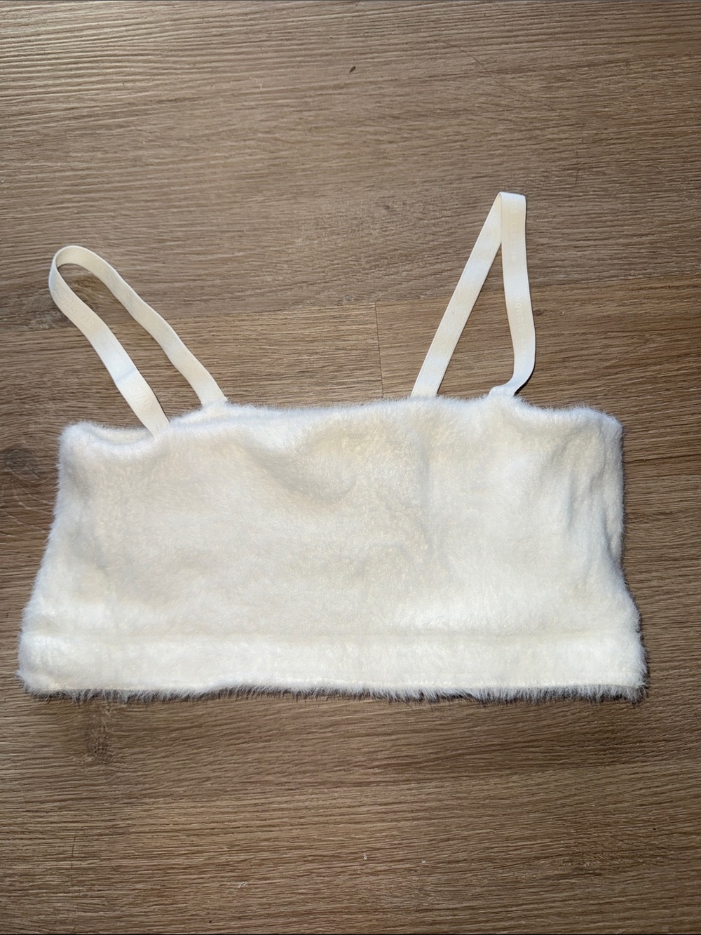 GYMSHARK WHITNEY SIMMONS Collab Faux Fur Fuzzy Crop Top Sports Bra Style Shirt